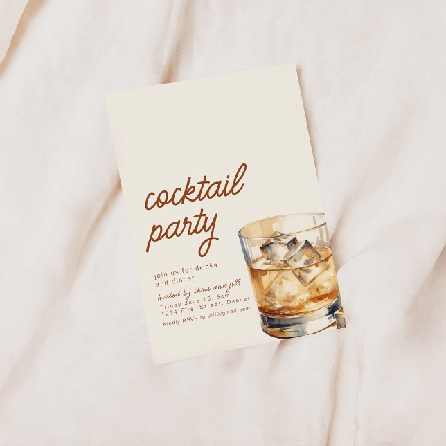 Enkel inbjudan till cocktailparty med drink (Skapare uppladdad)