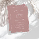 Enkel inbjudan till Dusty Rosa Monogram-bröllop<br><div class="desc">Simple Dusty Rosa Monogram bröllopsinbjudan. Imponera på era gäster i bröllop med trendigets inbjudan till bröllopsbröllop i pulverform med ett vackert vitt skript, med briden och brudgummen i initialer på ro guld. Den här inbjudan har en fantastisk dammig rosa design, med moderna och minimala vibes, perfekt för ditt enkla, trendig,...</div>