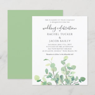 Enkel inbjudan till Eucalyptus Greenery Wedding