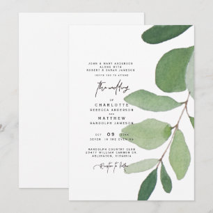 Enkel inbjudan till Eucalyptus Stem-bröllop