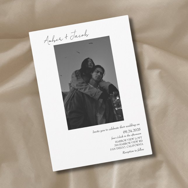 Enkel inbjudan till fotobröllop 001 (Skapare uppladdad)