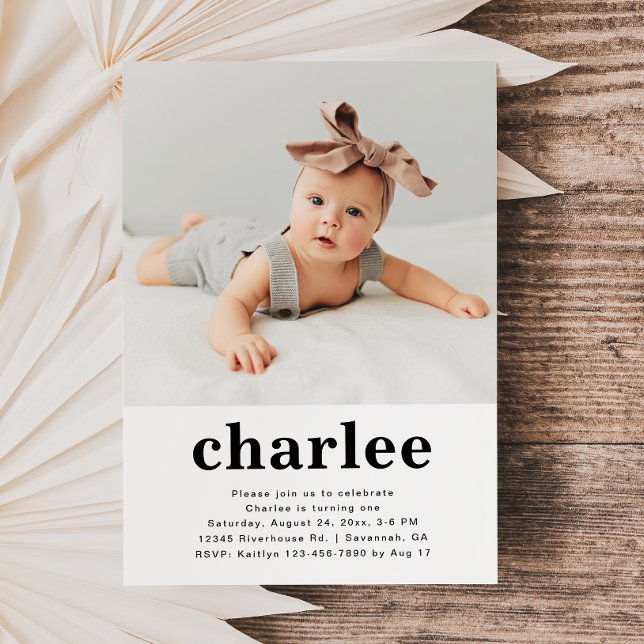 Enkel inbjudan till fotofödelsedag | BLOMMIGT (Skapare uppladdad)