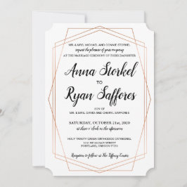 Enkel inbjudan till Geometric Wedding i Guld