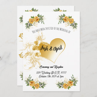 Enkel inbjudan till Guld-bröllop