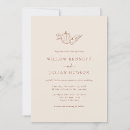 Enkel inbjudan till höstbröllop