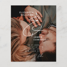 Enkel inbjudan till lågprisfotobröllop till låg ko flygblad