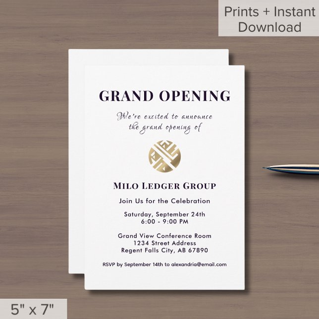 Enkel inbjudan till Luxury Logotyp Grand Open Inve (Skapare uppladdad)