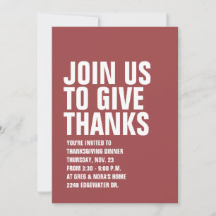 Enkel inbjudan till modern Thanksgiving
