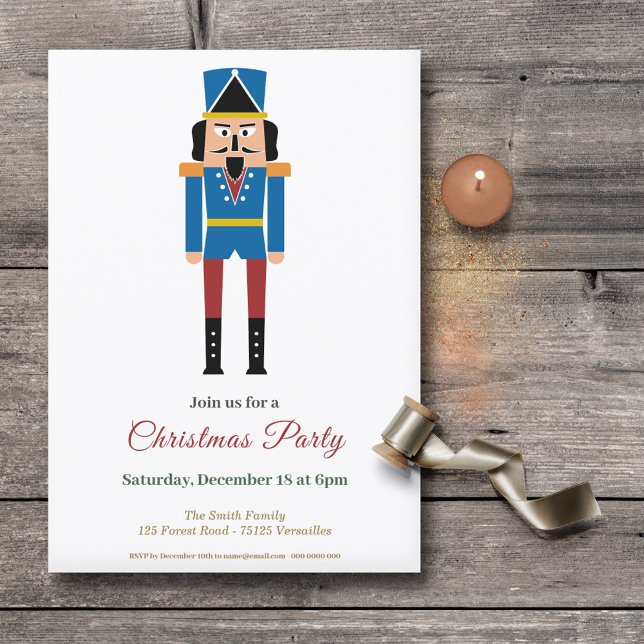 Enkel inbjudan till Nutcracker-julfest (Simple Nutcracker Christmas Party Invitation)