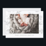 Enkel inbjudan till Photo Grått Foliage Baptism Pa<br><div class="desc">Finns här:http://www.zazzle.com/selectpartysupplies</div>