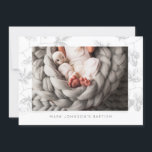 Enkel inbjudan till Photo Grått Foliage Baptism Pa<br><div class="desc">Finns här: http://www.zazzle.com/selectpartysupplies</div>