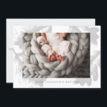 Enkel inbjudan till Photo Grått Foliage Baptism Pa<br><div class="desc">Finns här:http://www.zazzle.com/selectpartysupplies</div>