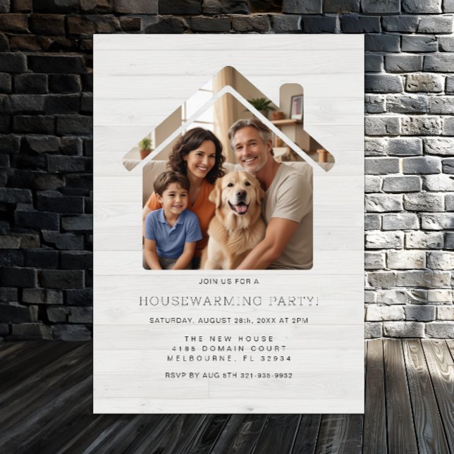 Enkel inbjudan till Photo Houseuppvärmningspartiet (Housewarming party invitation)