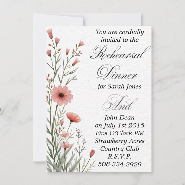 Enkel inbjudan till repetitionsmiddag (Framsida)