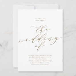 Enkel inbjudan till Romantik Calligraphy Wedding