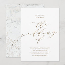 Enkel inbjudan till Romantik Calligraphy Wedding