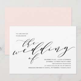 Enkel inbjudan till Romantik Calligraphy Wedding