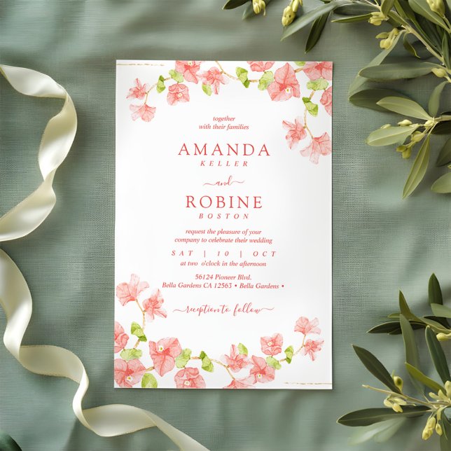 Enkel inbjudan till Rosa av Elegant under blomster (Skapare uppladdad)