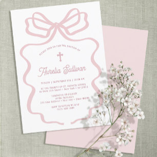 Enkel inbjudan till Rosa Bow Baptism