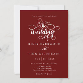 Enkel inbjudan till Rustic Calligraphy Wedding