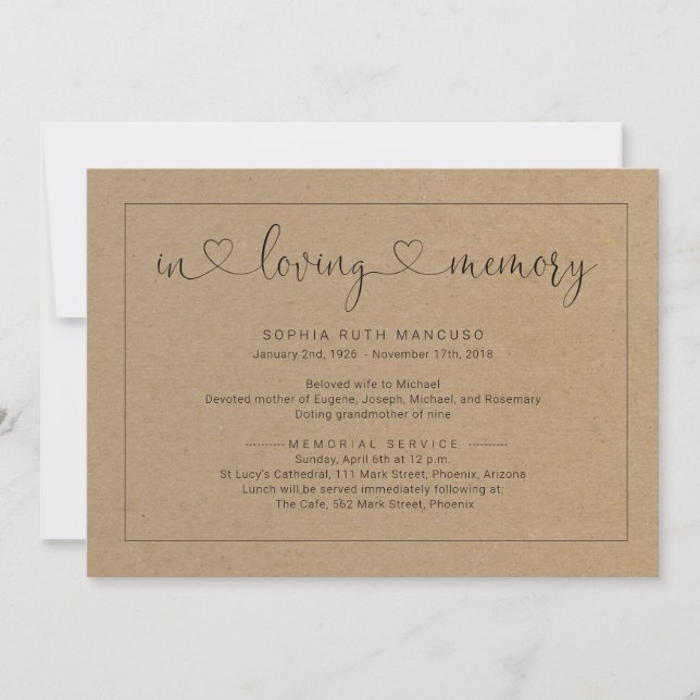 Enkel inbjudan till Rustic-meddelande (Framsida)