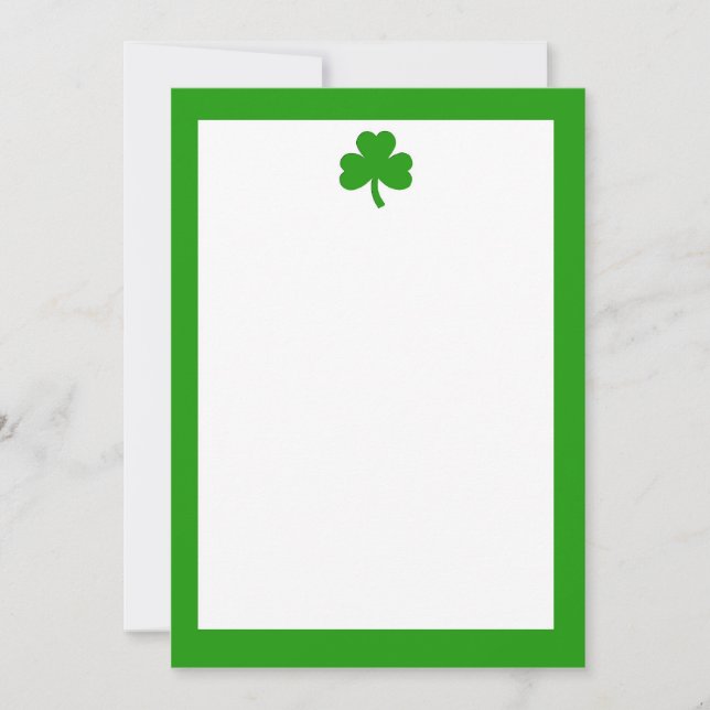 Enkel inbjudan till Shamrock och Gräns (Framsida)