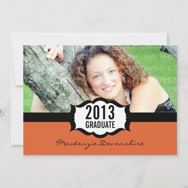 Enkel inbjudan till Studenten, Orange (Framsida)