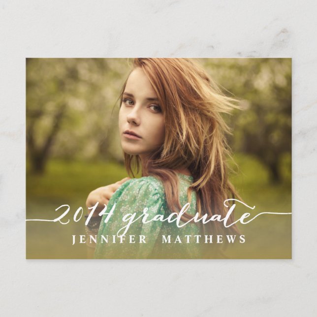 Enkel | Inbjudan till studentfest Vykort (Framsida)