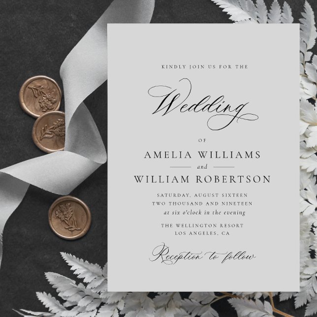 enkel inbjudan till svart kalligrafi-bröllop (Skapare uppladdad)