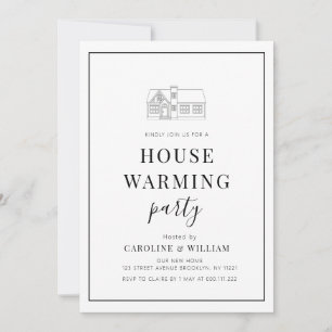 enkel inbjudan till svart ram-husuppvärmning