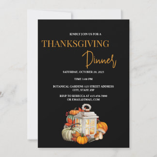 Enkel inbjudan till svart Thanksgiving
