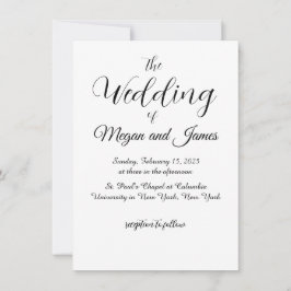 Enkel inbjudan till svartvitt bröllop