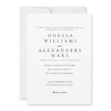 Enkel inbjudan till svartvitt bröllop