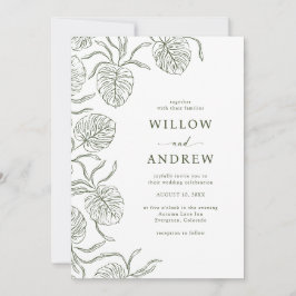 Enkel inbjudan till tropisk bröllop