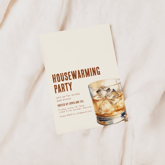 Enkel inbjudan till uppvärmningspartiet med drink (Skapare uppladdad)