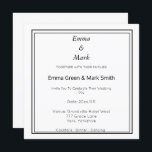 Enkel inbjudan till vit ruta i Monogram Bröllop<br><div class="desc">Enkel inbjudan till vit ruta i Monogram Bröllop</div>