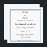 Enkel inbjudan till vit ruta i Monogram Bröllop<br><div class="desc">Enkel inbjudan till vit ruta i Monogram Bröllop</div>