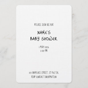 Enkel inbjudanmall - Baby Shower 1 - Enkelt Inbjudningar