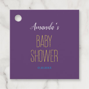 Enkel Indigo Gul Modern Minimalist Bebis Shower Gåvor Etiketter