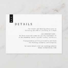 Enkel information om Eleganten Typografi Monogram  Tilläggskort