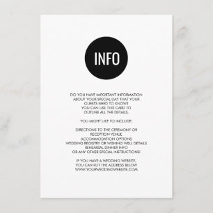 Enkel information om enfärgad cirkel/informationsk tilläggskort