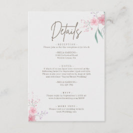 Enkel information om Flower Elegant bröllop Tilläggskort