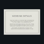 Enkel information om Gräns Light Beige Bröllop Tilläggskort<br><div class="desc">Kortet för hölje med enkel information om bröllop med gräns runt dina detaljer över en ljusbeige bakgrund. Dessa grundläggande djurutrymmeskort ger dina gäster viktig information om din speciella dag och är perfekt för ett modernt bröllop.</div>