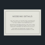 Enkel information om Gräns Light Beige Bröllop Tilläggskort<br><div class="desc">Kortet för hölje med enkel information om bröllop med gräns runt dina detaljer över en ljusbeige bakgrund. Dessa grundläggande djurutrymmeskort ger dina gäster viktig information om din speciella dag och är perfekt för ett modernt bröllop.</div>