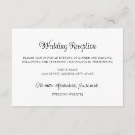 Enkel information om klassiskt bröllop tilläggskort