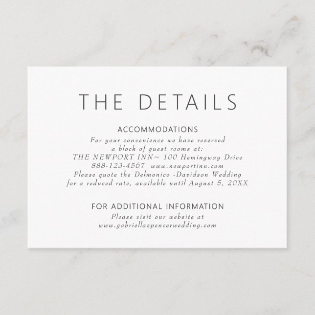 Enkel information om modern Dusty Lila Bröllop Tilläggskort (Framsida)