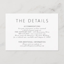 Enkel information om modern Dusty Lila Bröllop Tilläggskort