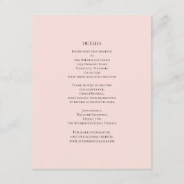 Enkel information om Rosa Bröllop Tilläggskort
