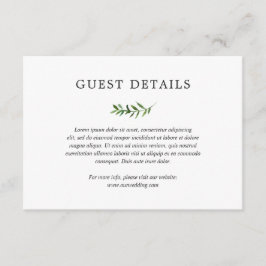 Enkel information om Rustic Boho Greenery Bröllop Tilläggskort