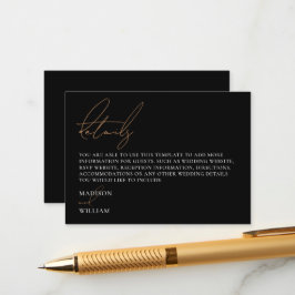 Enkel information om Svarta och vita Bröllop Tilläggskort